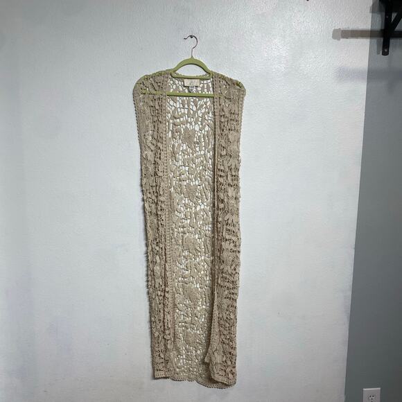 Cache Cream Vintage Crochet Vest Sz O/S - Picture 2 of 12
